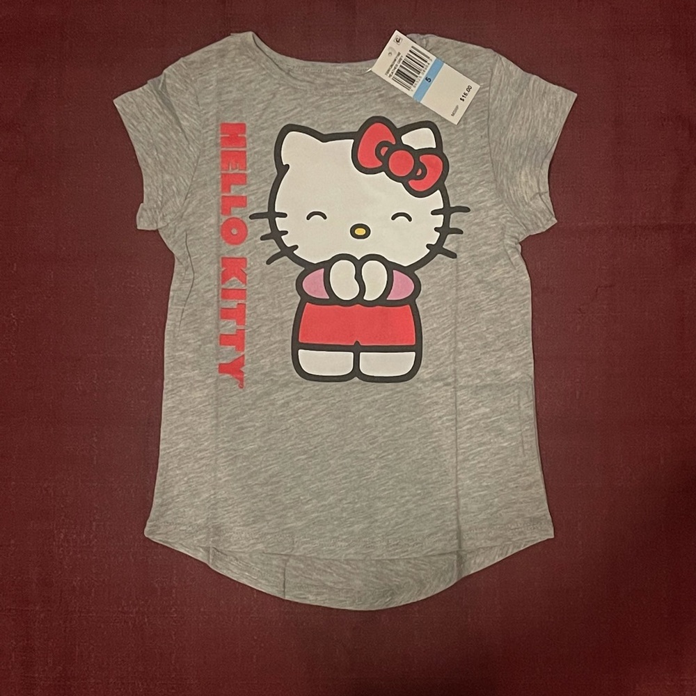 Hello Kitty Little Girls Happy T-Shirt ( Heather color )